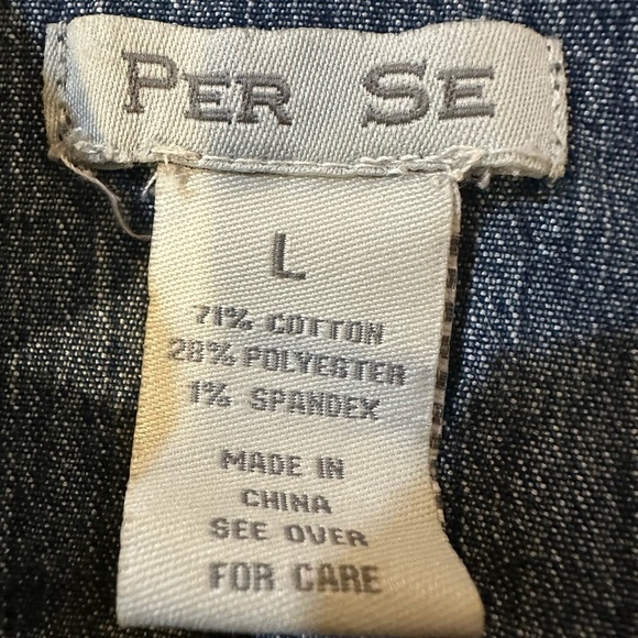 Per Se Denim cropped Jacket Size Large - Picture 2 of 5